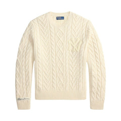 New York Yankees Polo Ralph Lauren Wool-Alpaca Sweater Cream