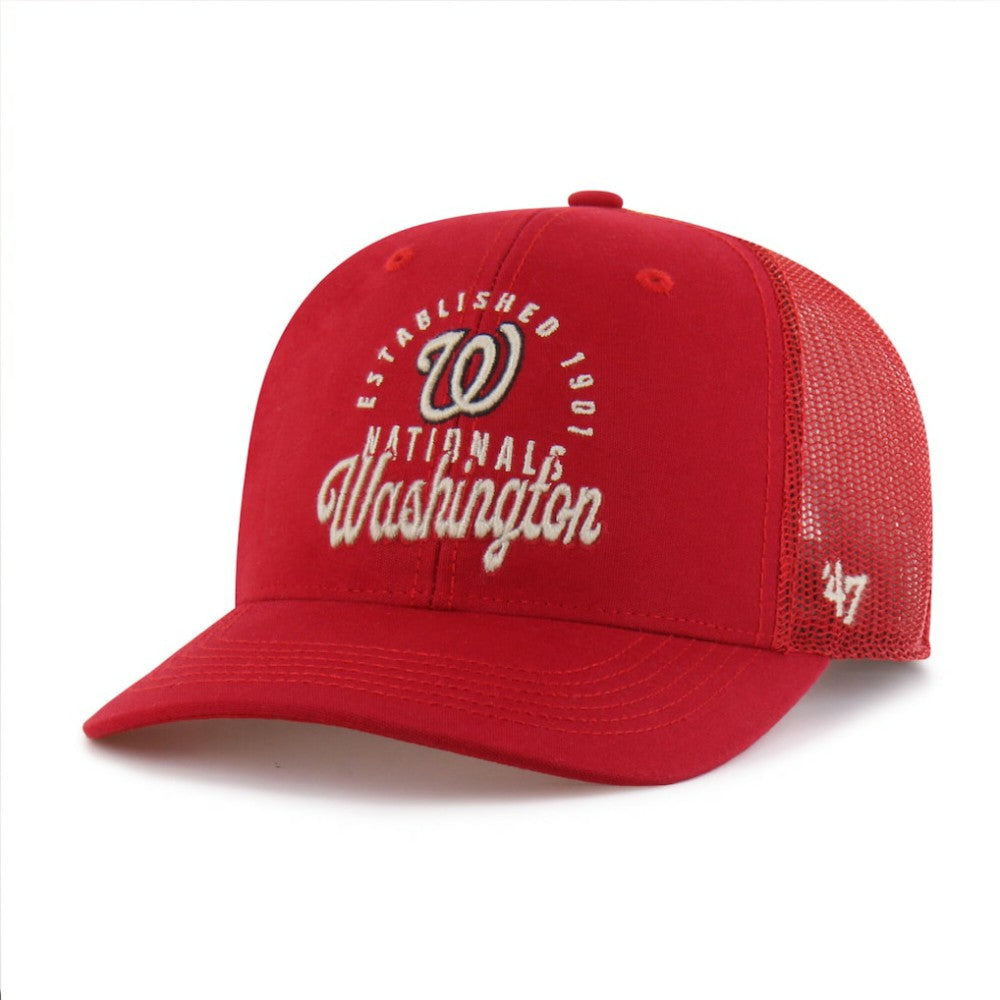 Washington Nationals Pitstop Trucker Adjustable Hat Red
