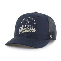 Seattle Mariners Pitstop Trucker Adjustable Hat Navy