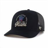 Miami Marlins Pitstop Trucker Adjustable Hat Black