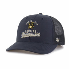 Milwaukee Brewers Pitstop Trucker Adjustable Hat Navy