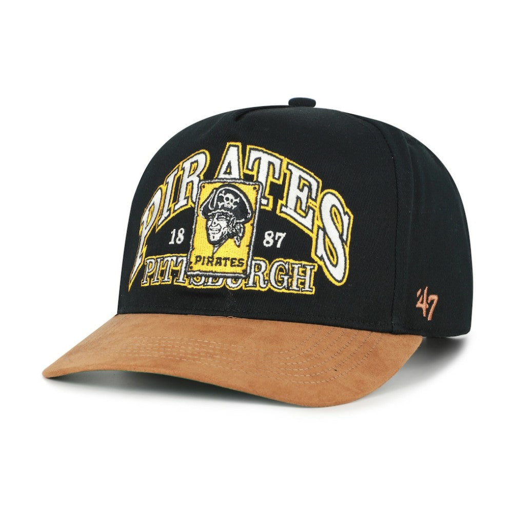 Pittsburgh Pirates Cooperstown Break Wood Suede Hitch Adjustable Hat Black/Brown