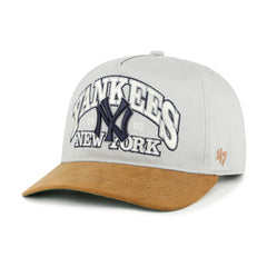 New York Yankees Cooperstown Break Wood Suede Hitch Adjustable Hat Gray/Brown