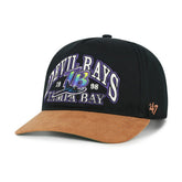 Tampa Bay Rays Cooperstown Break Wood Suede Hitch Adjustable Hat Black/Brown