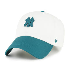 New York Yankees Contemporary Tonal Clean Up Adjustable Hat White/Teal
