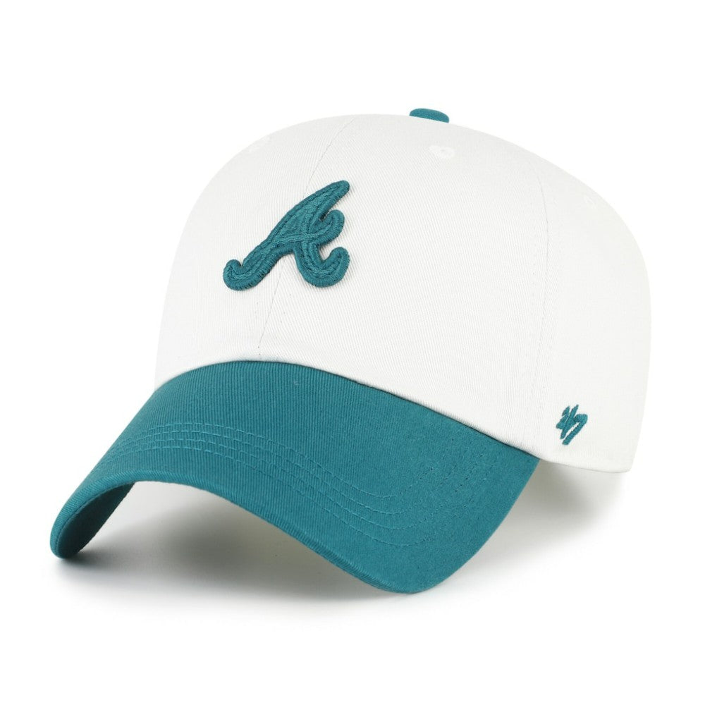 Atlanta Braves Contemporary Tonal Clean Up Adjustable Hat White/Teal