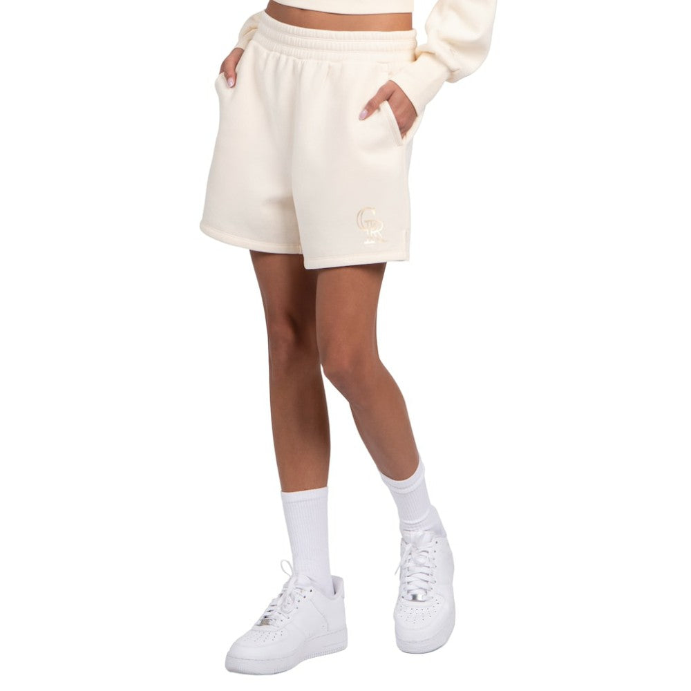 Colorado Rockies Starter Women's Pastel High Waisted Shorts Cream