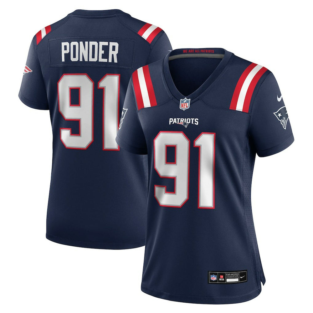 Elijah Ponder New England Patriots Women's Team Game Jersey - Navy discount