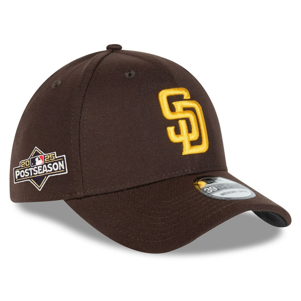 San Diego Padres 2025 MLB Postseason Side Patch 39THIRTY Flex Hat Brown
