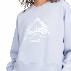 Colorado Avalanche Starter Women's Boxy Cropped Sweatshirt - Blue Sweatshirts