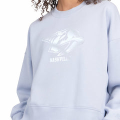 Nashville Predators Starter Women's Boxy Cropped Sweatshirt - Blue Sweatshirts