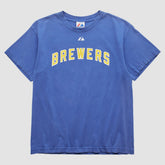 Milwaukee Brewers Majestic 2000s T-Shirt Blue Vintage
