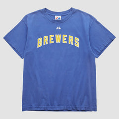 Milwaukee Brewers Majestic 2000s T-Shirt Blue Vintage