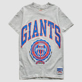New York Giants Nutmeg Mills 90s T-Shirt - Heather Gray Vintage for sale