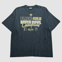 New Orleans Saints Reebok 2010 T-Shirt - Black Vintage on sale