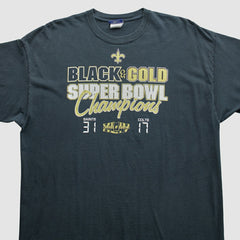 New Orleans Saints Reebok 2010 T-Shirt - Black Vintage on sale
