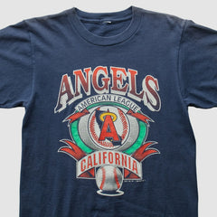 Los Angeles Angels Logo 7 1992 T-Shirt Navy Vintage