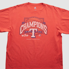Texas Rangers Majestic 2011 T-Shirt Red Vintage