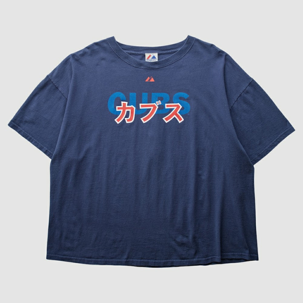 Chicago Cubs Majestic 2000s T-Shirt Navy Vintage