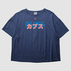 Chicago Cubs Majestic 2000s T-Shirt Navy Vintage