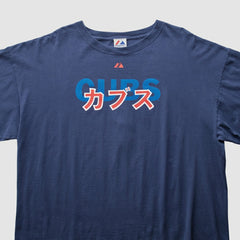 Chicago Cubs Majestic 2000s T-Shirt Navy Vintage