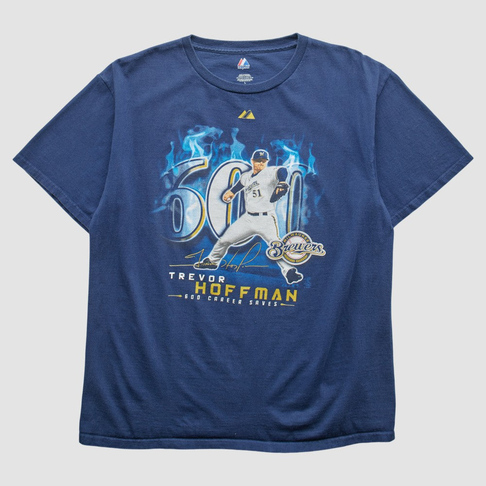 Milwaukee Brewers Majestic 2010 T-Shirt Blue Vintage