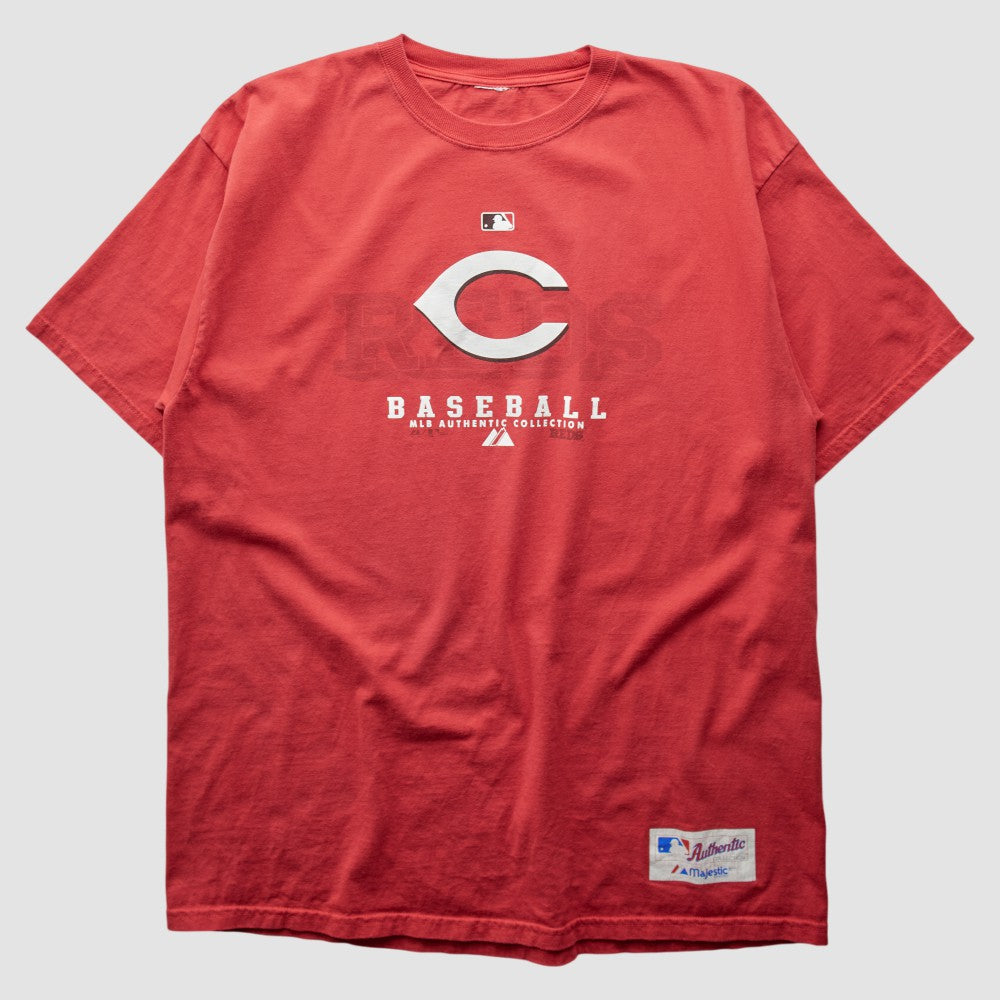 Cincinnati Reds Majestic 2000s T-Shirt Red Vintage