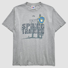 Milwaukee Brewers Majestic 2011 T-Shirt Gray Vintage