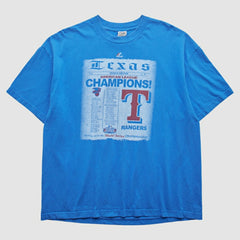 Texas Rangers Majestic 2011 T-Shirt Blue Vintage