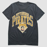 Pittsburgh Pirates Logo 7 1989 T-Shirt Black Vintage