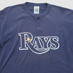 Tampa Bay Rays Majestic 2000s T-Shirt Navy Vintage