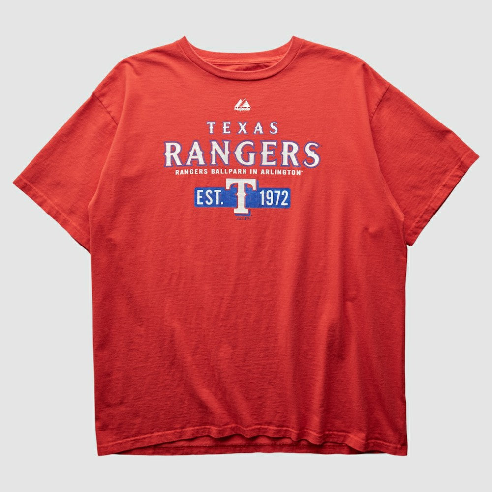 Texas Rangers Majestic 2000s T-Shirt Red Vintage