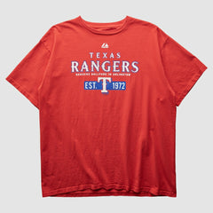 Texas Rangers Majestic 2000s T-Shirt Red Vintage