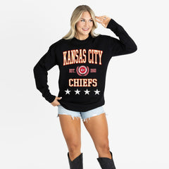 Kansas City Chiefs Gameday Couture Women's Oversized Everyday Star Long Sleeve T-Shirt - Black outlet