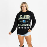 Los Angeles Chargers Gameday Couture Women's Oversized Everyday Star Long Sleeve T-Shirt - Black outlet