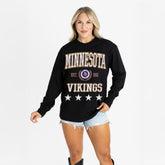 Minnesota Vikings Gameday Couture Women's Oversized Everyday Star Long Sleeve T-Shirt - Black discount