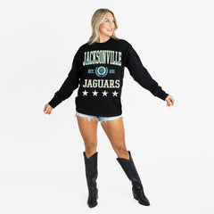 Jacksonville Jaguars Gameday Couture Women's Oversized Everyday Star Long Sleeve T-Shirt - Black discount