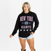 New York Giants Gameday Couture Women's Oversized Everyday Star Long Sleeve T-Shirt - Black online