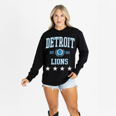 Detroit Lions Gameday Couture Women's Oversized Everyday Star Long Sleeve T-Shirt - Black online