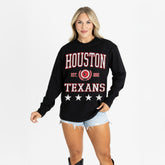 Houston Texans Gameday Couture Women's Oversized Everyday Star Long Sleeve T-Shirt - Black for sale