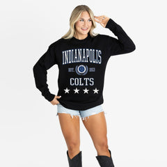 Indianapolis Colts Gameday Couture Women's Oversized Everyday Star Long Sleeve T-Shirt - Black cheap
