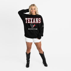 Houston Texans Gameday Couture Women's Oversized Level Up Black Label Premium Fleece Sweatshirt - Black outlet