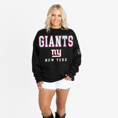 New York Giants Gameday Couture Women's Oversized Level Up Black Label Premium Fleece Sweatshirt - Black outlet