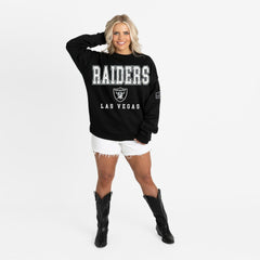 Las Vegas Raiders Gameday Couture Women's Oversized Level Up Black Label Premium Fleece Sweatshirt - Black sale