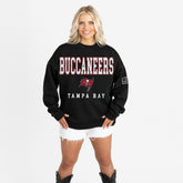 Tampa Bay Buccaneers Gameday Couture Women's Oversized Level Up Black Label Premium Fleece Sweatshirt - Black on sale