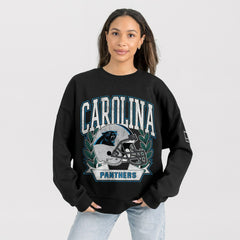 Carolina Panthers Gameday Couture Women's Oversized Victory Lane Black Label Premium Fleece Sweatshirt - Black discount
