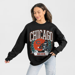 Chicago Bears Gameday Couture Women's Oversized Victory Lane Black Label Premium Fleece Sweatshirt - Black for sale