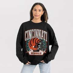 Cincinnati Bengals Gameday Couture Women's Oversized Victory Lane Black Label Premium Fleece Sweatshirt - Black sale