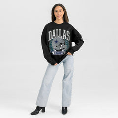 Dallas Cowboys Gameday Couture Women's Oversized Victory Lane Black Label Premium Fleece Sweatshirt - Black discount