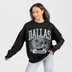 Dallas Cowboys Gameday Couture Women's Oversized Victory Lane Black Label Premium Fleece Sweatshirt - Black discount